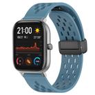 For Amazfit GTS 20mm Folding Magnetic Clasp Silicone Watch Band(Blue) - 1