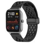 For Amazfit GTS 20mm Folding Magnetic Clasp Silicone Watch Band(Black) - 1
