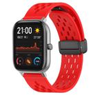 For Amazfit GTS 20mm Folding Magnetic Clasp Silicone Watch Band(Red) - 1