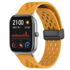 For Amazfit GTS 20mm Folding Magnetic Clasp Silicone Watch Band(Yellow) - 1