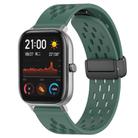 For Amazfit GTS 20mm Folding Magnetic Clasp Silicone Watch Band(Dark Green) - 1