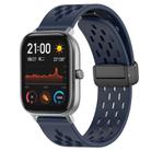 For Amazfit GTS 20mm Folding Magnetic Clasp Silicone Watch Band(Midnight Blue) - 1