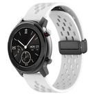 For Amazfit GTR 42mm 20mm Folding Magnetic Clasp Silicone Watch Band(White) - 1
