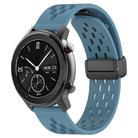 For Amazfit GTR 42mm 20mm Folding Magnetic Clasp Silicone Watch Band(Blue) - 1