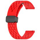 For Amazfit GTR 42mm 20mm Folding Magnetic Clasp Silicone Watch Band(Red) - 2