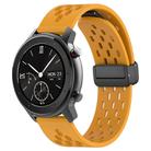 For Amazfit GTR 42mm 20mm Folding Magnetic Clasp Silicone Watch Band(Yellow) - 1