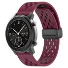 For Amazfit GTR 42mm 20mm Folding Magnetic Clasp Silicone Watch Band(Burgundy) - 1