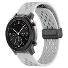 For Amazfit GTR 42mm 20mm Folding Magnetic Clasp Silicone Watch Band(Light Grey) - 1