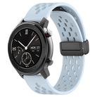 For Amazfit GTR 42mm 20mm Folding Magnetic Clasp Silicone Watch Band(Light Blue) - 1