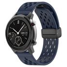 For Amazfit GTR 42mm 20mm Folding Magnetic Clasp Silicone Watch Band(Midnight Blue) - 1