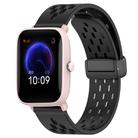 For Amazfit Pop Pro 20mm Folding Magnetic Clasp Silicone Watch Band(Black) - 1
