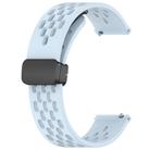 For Amazfit Pop 20mm Folding Magnetic Clasp Silicone Watch Band(Light Blue) - 2