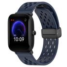 For Amazfit Pop 20mm Folding Magnetic Clasp Silicone Watch Band(Midnight Blue) - 1