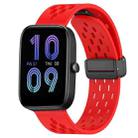 For Amazfit Bip3 20mm Folding Magnetic Clasp Silicone Watch Band(Red) - 1