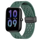 For Amazfit Bip3 20mm Folding Magnetic Clasp Silicone Watch Band(Dark Green) - 1