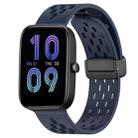 For Amazfit Bip3 20mm Folding Magnetic Clasp Silicone Watch Band(Midnight Blue) - 1