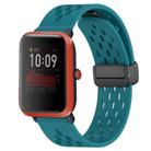 For Amazfit Bip 1S 20mm Folding Magnetic Clasp Silicone Watch Band(Hidden Green) - 1