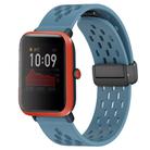 For Amazfit Bip 1S 20mm Folding Magnetic Clasp Silicone Watch Band(Blue) - 1