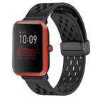 For Amazfit Bip 1S 20mm Folding Magnetic Clasp Silicone Watch Band(Black) - 1