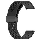 For Amazfit Bip 1S 20mm Folding Magnetic Clasp Silicone Watch Band(Black) - 2