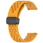 For Amazfit Bip 1S 20mm Folding Magnetic Clasp Silicone Watch Band(Yellow) - 2