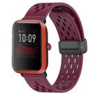 For Amazfit Bip 1S 20mm Folding Magnetic Clasp Silicone Watch Band(Burgundy) - 1