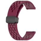 For Amazfit Bip 1S 20mm Folding Magnetic Clasp Silicone Watch Band(Burgundy) - 2