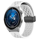 For Huawei Watch GT3 Pro 43mm 20mm Folding Magnetic Clasp Silicone Watch Band(White) - 1