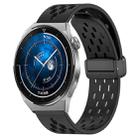For Huawei Watch GT3 Pro 43mm 20mm Folding Magnetic Clasp Silicone Watch Band(Black) - 1