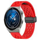 For Huawei Watch GT3 Pro 43mm 20mm Folding Magnetic Clasp Silicone Watch Band(Red) - 1