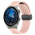 For Huawei Watch GT3 Pro 43mm 20mm Folding Magnetic Clasp Silicone Watch Band(Pink) - 1