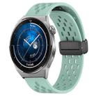 For Huawei Watch GT3 Pro 43mm 20mm Folding Magnetic Clasp Silicone Watch Band(Teal) - 1