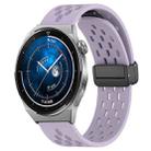 For Huawei Watch GT3 Pro 43mm 20mm Folding Magnetic Clasp Silicone Watch Band(Purple) - 1