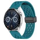 For Huawei Watch GT3 42mm 20mm Folding Magnetic Clasp Silicone Watch Band(Hidden Green) - 1