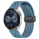 For Huawei Watch GT3 42mm 20mm Folding Magnetic Clasp Silicone Watch Band(Blue) - 1