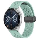 For Huawei Watch GT3 42mm 20mm Folding Magnetic Clasp Silicone Watch Band(Teal) - 1