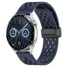 For Huawei Watch GT3 42mm 20mm Folding Magnetic Clasp Silicone Watch Band(Midnight Blue) - 1