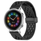 For Huawei Watch GT2 42mm 20mm Folding Magnetic Clasp Silicone Watch Band(Black) - 1