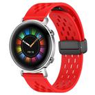 For Huawei Watch GT2 42mm 20mm Folding Magnetic Clasp Silicone Watch Band(Red) - 1