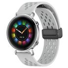 For Huawei Watch GT2 42mm 20mm Folding Magnetic Clasp Silicone Watch Band(Light Grey) - 1