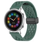 For Huawei Watch GT2 42mm 20mm Folding Magnetic Clasp Silicone Watch Band(Dark Green) - 1