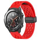 For Huawei Watch 2 20mm Folding Magnetic Clasp Silicone Watch Band(Red) - 1