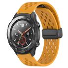 For Huawei Watch 2 20mm Folding Magnetic Clasp Silicone Watch Band(Yellow) - 1
