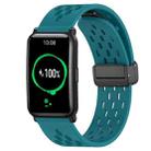 For Honor Watch ES 20mm Folding Magnetic Clasp Silicone Watch Band(Hidden Green) - 1