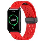 For Honor Watch ES 20mm Folding Magnetic Clasp Silicone Watch Band(Red) - 1