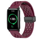 For Honor Watch ES 20mm Folding Magnetic Clasp Silicone Watch Band(Wine Red) - 1