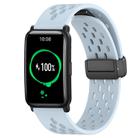 For Honor Watch ES 20mm Folding Magnetic Clasp Silicone Watch Band(Light Blue) - 1