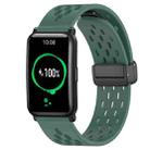 For Honor Watch ES 20mm Folding Magnetic Clasp Silicone Watch Band(Dark Green) - 1