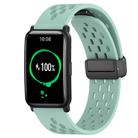 For Honor Watch ES 20mm Folding Magnetic Clasp Silicone Watch Band(Teal) - 1