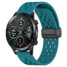 For Honor MagicWatch2 42mm 20mm Folding Magnetic Clasp Silicone Watch Band(Hidden Green) - 1